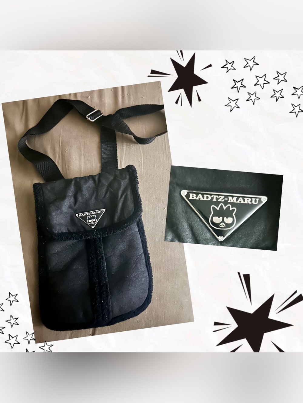 Unisex Black Crossbody Pouch Bag